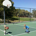 Playing basketball at The New Park